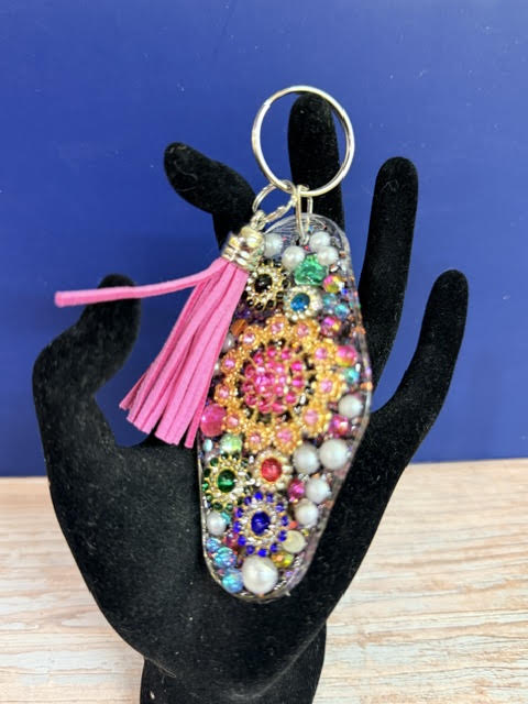 Pink Jeweled Treasure Junk Keychain
